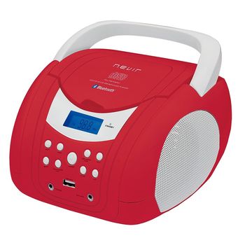 Radio CD - Nevir NVR-483UB,Rojo Blanco, Bluetooth