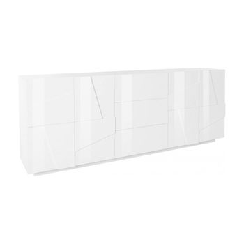 Aparador efecto madera blanco brillo 224x44h86 cm