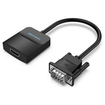 Vention ACNBB Cable Conversor VGA Macho a HDMI Hembra con Audio 1080p 60Hz 15cm Negro