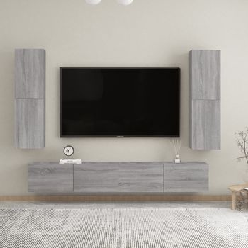 vidaXL Muebles para TV de pared 2 uds gris Sonoma 30,5x30x110 cm