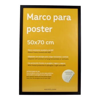 Marco, madera de ingeniería, marco negro, 50x70 cm