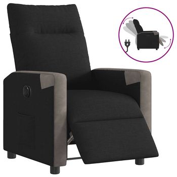 vidaXL Sillón reclinable eléctrico de tela negro