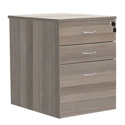 3 Drawer High Mobile Pedestal Grey Oak