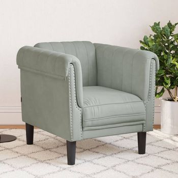 vidaXL Sillón de terciopelo gris claro