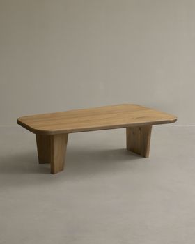 Mesa de centro de madera maciza de álamo con tres patas 100cm