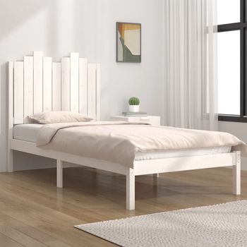 vidaXL Estructura de cama individual pequeña sin colchón madera blanco