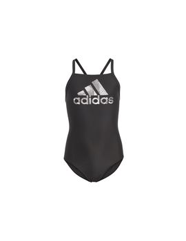 Bañador de natación adidas big logo negro niña