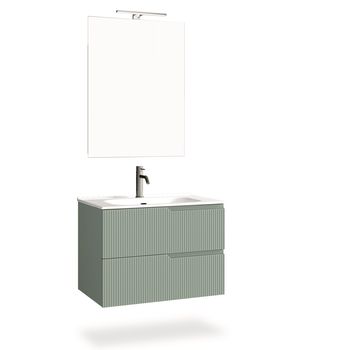 Mueble de baño de 4 piezas en mdf verde salvia