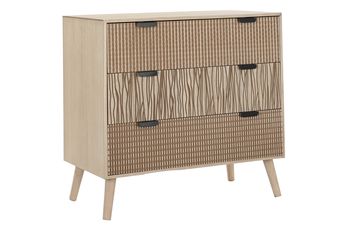 Comoda de madera de abeto y mdf en marron 80x40x77cm