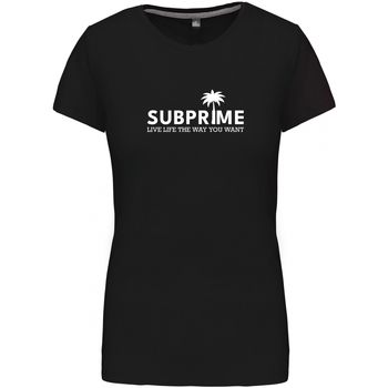 Subprime Camiseta Wmn Tee Palm Black para mujer