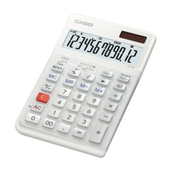 Casio JE-12E 12 Digit Ergonomic Compact Desktop Calculator White