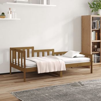 vidaXL Sofá cama sin colchón madera maciza pino marrón miel 90x190 cm