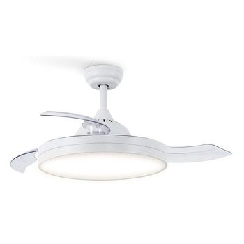 Create Ventilador de Techo 40W Silencioso 108cm Aspas Retráctiles con Luz LED de 36W Blanco