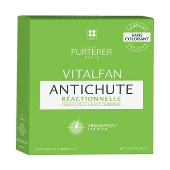 Complemento Alimenticio Caída Reaccional 30 cápsulas - Rene Furterer - Complemento alimenticio sin colorantes para combatir la caída causada por estré