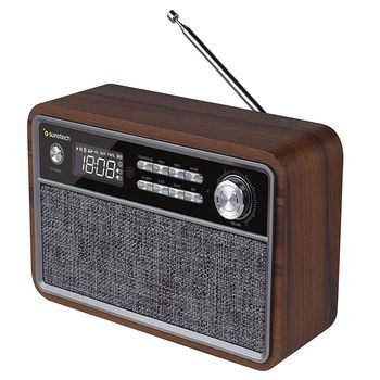 Radio Portátil - Sunstech RPBT500 Bluetooth, Madera