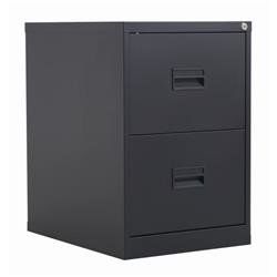 Legato Steel 2 Drawer Filing Cabinet - Black Ref TCS2FC-BK