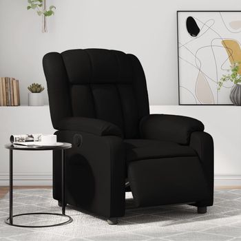 vidaXL Sillón reclinable eléctrico de cuero sintético negro