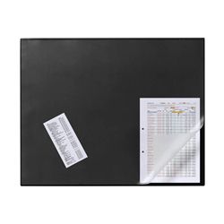 Durable Desk Mat with Transparent Overlay 650x520mm Black- 7203/01