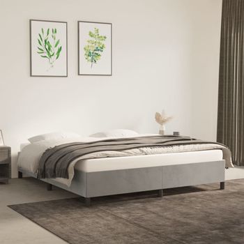 vidaXL Estructura de cama sin colchón terciopelo gris claro 160x200 cm