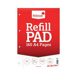 Silvine Ruled Margin Punched Headbound Refill Pad 160 Pages A4 (6 Pk)