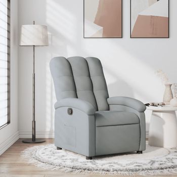 vidaXL Sillón reclinable de tela gris claro