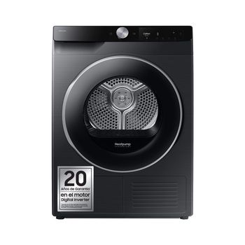 Secadora Condensación - SAMSUNG DV90T6240LB/S3, Bomba de Calor, 9Kg, Negro, Eficiencia A+++