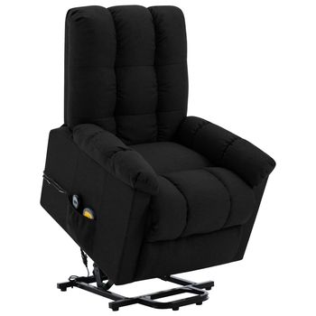 vidaXL Sillón de masaje elevable tela negro