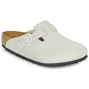 Birkenstock Zuecos Boston LEVE Corduroy Antique White para mujer