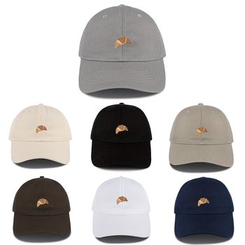 Gorra De Béisbol Bordada Con Patrón De Croissant, Versátil Y Elegante, Gorra De Papá Ajustable Para Exteriores, Sombrero Deportivo Con Protección Solar Para Mujeres