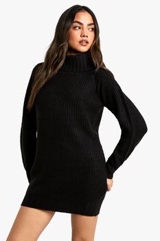 Vestido Jersey Mini De Canalé Ancho Con Escote Bardot, Negro