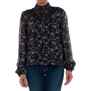 Vero Moda Camisa 10189755 VMROSE LACE L/S SHIRT BLACK/ROSE PRINT BLUE para mujer