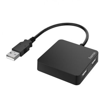 Hama Hub 4 Puertos USB 2.0 Negro