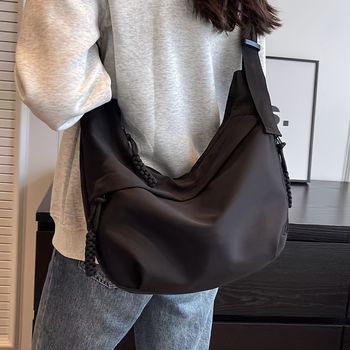 Bolso de nylon de moda, bolso de hombro vegano simple, bolso de mano casual y bolso de hobo para el trabajo diario