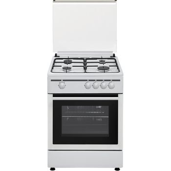 Vitrokitchen CB55BN Cocina de Gas Natural 4 Zonas + Horno Blanca