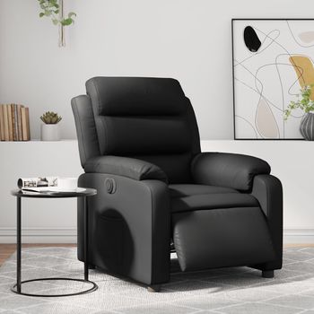 vidaXL Sillón reclinable eléctrico de cuero sintético negro