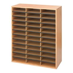 Safco 36 Compartment Literature Organiser Oak