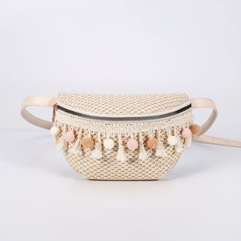 Bolso de teléfono móvil cruzado para mujer de estilo boho chic, bolso de hombro de estilo casual con detalles de borlas, bolso de mano de color sólido y moda