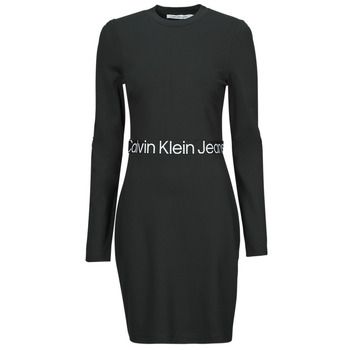 Calvin Klein Jeans Vestido LOGO ELASTIC MILANO LS DRESS para mujer