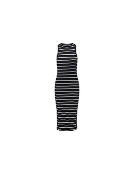 Vestido only onlbelfast stripe s/l mididress jrs noos black