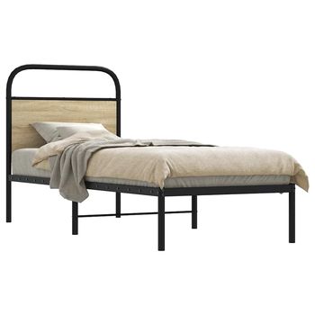 vidaXL Estructura de cama sin colchón 75x190 cm madera roble Sonoma