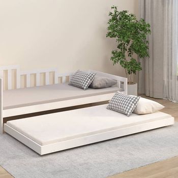 vidaXL Estructura cama sin colchón madera maciza pino blanca 100x200cm