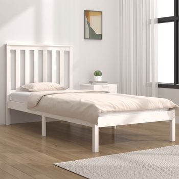 vidaXL Estructura de cama individual pequeña sin colchón madera blanco