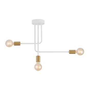 Lámpara de techo de hierro en blanco de 64 cm