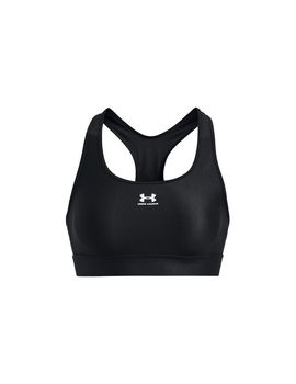 Sujetador deportivo negro under armour heatgear mid mujer