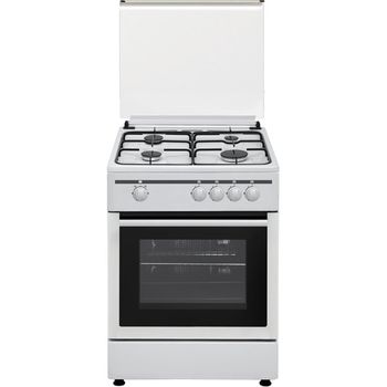 Vitrokitchen CB55BB Cocina de Gas Butano 4 Zonas + Horno Blanca