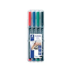 Staedtler Lumocolour Universal Pen Permanent Fine Assorted (4 Pack)