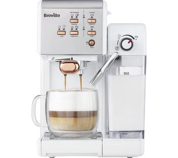 BREVILLE One-Touch VCF108 Coffee Machine - White & Rose Gold, White