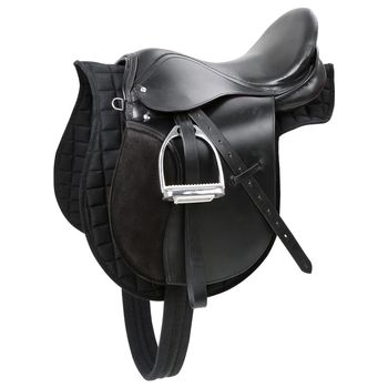 Kerbl Silla de montar Haflinger de cuero negra 322285