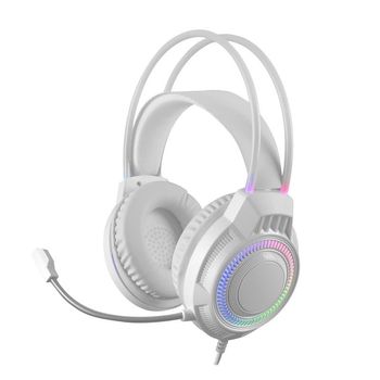 Mars Gaming MH124 Auriculares Gaming FRGB Micrófono Flexible Control Volumen Multiplataforma Blanco