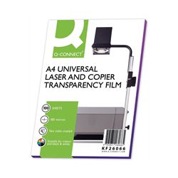 Q-Connect Clear Over Head Projector Film (Pack of 100) Ref KF26066